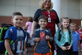 Prairie Vista kindergartners on the First Day of School 2016