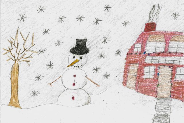 drawing of snowman