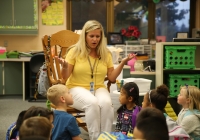 Mrs. McCambridge with her Northpoint kindergartner class on the 1st Day of Kindergarten